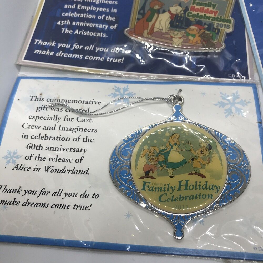 DISNEY World Cast Member Ornament LOT OF 3 2011 2014 2015 Crew 60th Free Ship - Picture 3 of 4